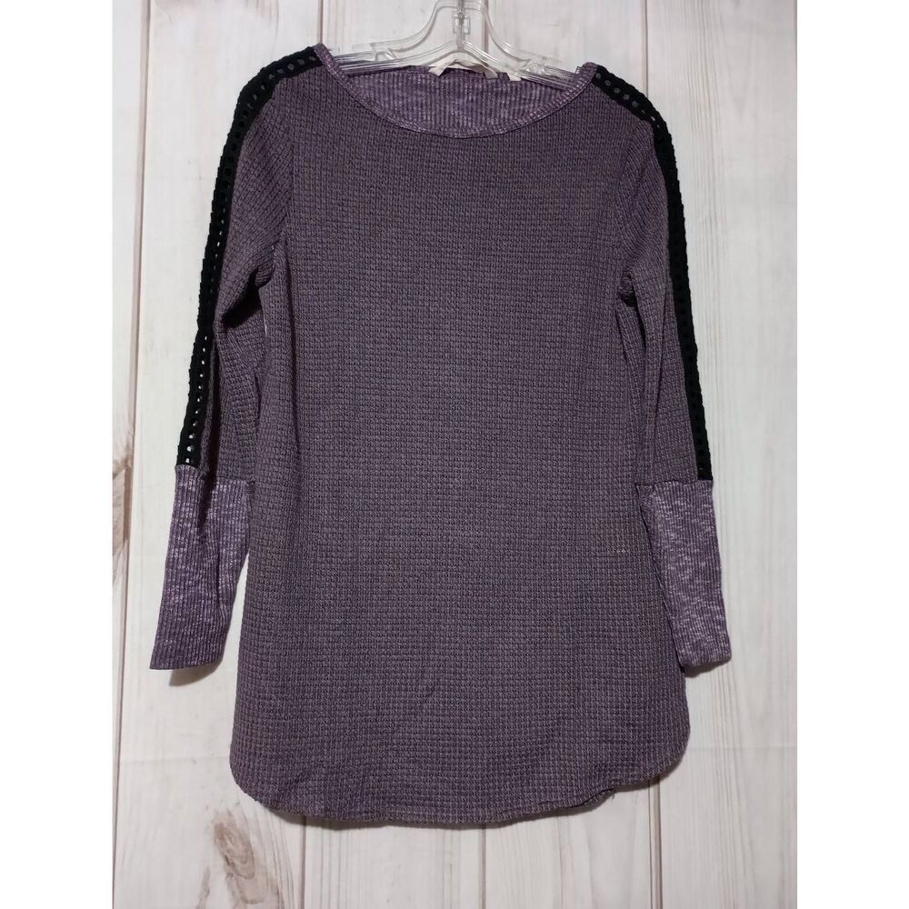 Soft Surroundings Sweater Ladies Extra Small Purple Black Soft Light Weight‎
